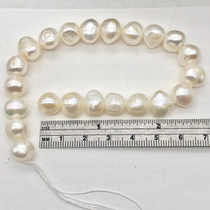 Baroque Creamy White FW Pearl 8" Strand| 9.5x9x6 to 13x9x6mm| White| 21 Pearls | - PremiumBead Alternate Image 2