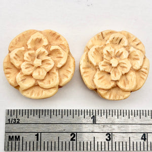 Wild 2 Carved Flower Beads of Waterbuffalo Bone | 20mm | - PremiumBead Alternate Image 4