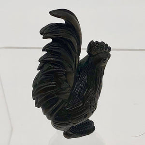 Carved Rooster Dark Teak Ojime/Netsuke Bead - PremiumBead Alternate Image 2