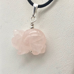 Piggie! Rose Quartz Pig Solid Sterling Silver Pendant 509274RQS - PremiumBead Alternate Image 6