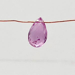 AAA Natural Brilliant Pink Sapphire Briolette Bead | 6.5x4mm | .72ct | Pink|