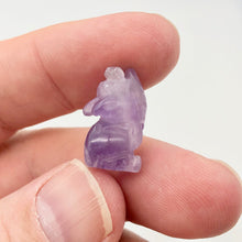 Load image into Gallery viewer, Howling New Moon 2 Carved Amethyst Wolf / Coyote Beads | 21x11x8mm | Purple - PremiumBead Alternate Image 9
