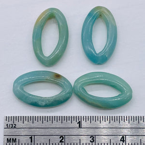 Amazonite Oval Picture Frame Beads 20x12x4mm 8 inch Strand 9368DHS