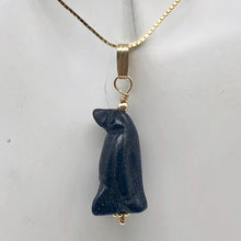 Load image into Gallery viewer, Blue Gold Stone Hand Carved Penguin &amp; 14Kgf Pendant| 1 3/8&quot; Long| Blue Spark | - PremiumBead Primary Image 1
