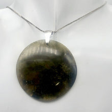 Load image into Gallery viewer, Aurora Borealis! Labradorite Sterling Silver Pendant| 2&quot; Long | Green/Black |
