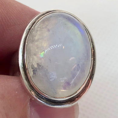 Rainbow Moonstone & Sterling Silver Ring (Size 7 3/4) 005849 - PremiumBead Primary Image 1