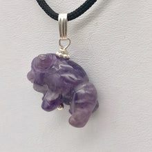 Load image into Gallery viewer, Amethyst Hand Carved Bison / Buffalo Sterling Silver 1&quot; Long Pendant 509277AMS - PremiumBead Alternate Image 10
