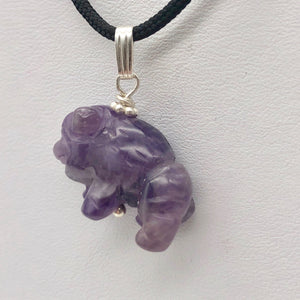 Amethyst Hand Carved Bison / Buffalo Sterling Silver 1" Long Pendant 509277AMS - PremiumBead Alternate Image 10