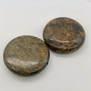 Shimmering Bronzite Coin Pendant Beads | 25x7mm | Bronze | Coin | 2 Beads | - PremiumBead Alternate Image 4