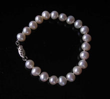 Load image into Gallery viewer, Creamy White 7mm FW Pearl &amp; Silver 7&quot; Bracelet 9916D - PremiumBead Primary Image 1
