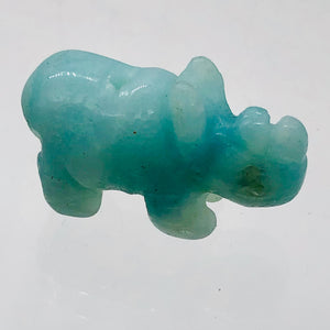 Azurite Hand Carved Rhinoceros Blue Figurine | 21x13x8mm | Blue