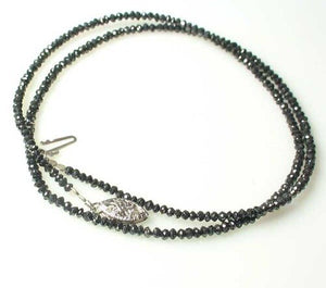 19.52cts Natural Black Diamond 18 inch Necklace 14K 10619 - PremiumBead Alternate Image 2