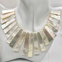Load image into Gallery viewer, Designer! Mother of Pearl Shell Slab Collar Strand | 21 beads | - PremiumBead Alternate Image 8
