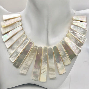 Designer! Mother of Pearl Shell Slab Collar Strand | 21 beads | - PremiumBead Alternate Image 8
