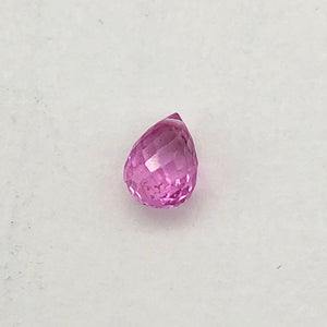 AAA Natural Brilliant Pink Sapphire .79cts Briolette Bead | 6x4mm |.79ct | Pink| - PremiumBead Primary Image 1