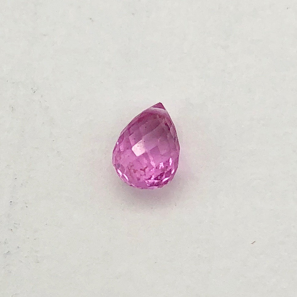 AAA Natural Brilliant Pink Sapphire .79cts Briolette Bead | 6x4mm |.79ct | Pink| - PremiumBead Primary Image 1