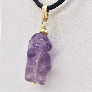 Amethyst Monkey Pendant Necklace | Semi Precious Stone Jewelry | 14k Pendant - PremiumBead Alternate Image 4