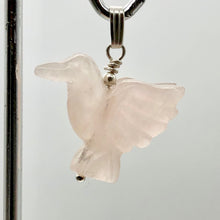 Load image into Gallery viewer, Rose Quartz Dove Pendant Necklace | Semi Precious Stone Jewelry | Silver
