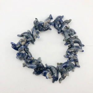 Unique 2 Carved Sodalite Jumping Dolphin Beads | 25x11x8mm | Blue white - PremiumBead Alternate Image 9