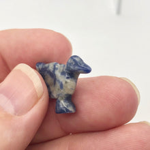 Load image into Gallery viewer, Unique Hand Carved Sodalite Dove Bird Figurine/Worry Stone | 25x14x7.5mm | Blue White - PremiumBead Alternate Image 4
