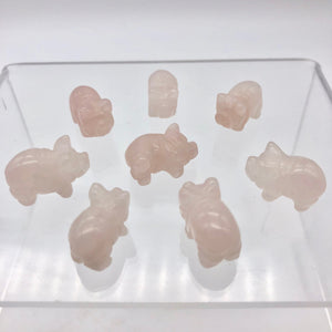 Hand Carved Pink Rose Quartz PIGGY Figurine | 21x13x9.5mm | Pink - PremiumBead Alternate Image 3