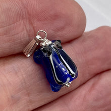 Load image into Gallery viewer, Lampwork Frog Sterling Silver Frog | 1&quot; Long | Navy Blue | 1 Pendant

