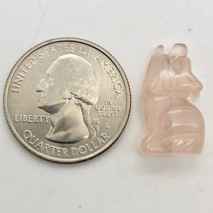 Hand Carved Pink Rose Quartz Wolf/Coyote Figurine | 21x11x8mm | Pink - PremiumBead Alternate Image 4