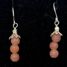 Load image into Gallery viewer, Sterling Silver Peach Chalcedony with Silver Accent Earrings | 1 3/8 inches long |
