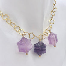 Load image into Gallery viewer, Natural Fluorite &amp; 22K Vermeil Star 18 inch Necklace 209245Fl - PremiumBead Alternate Image 2
