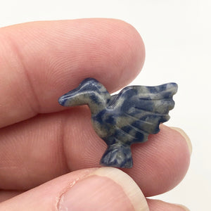 2 Hand Carved Sodalite Dove Bird Beads | 18x18x7mm | Blue white - PremiumBead Alternate Image 2