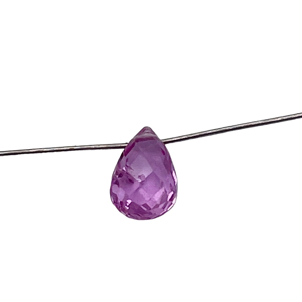 Sapphire Faceted .56ct Briolette | 6x4mm | Pink | 1 Bead |