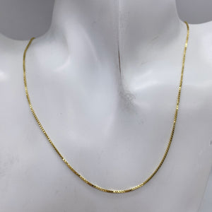 Box Chain Necklace Vermeil over Sterling Silver | 24" Long | Gold | 1 Necklace |
