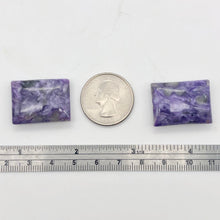 Load image into Gallery viewer, 80cts of Rare Rectangular Pillow Charoite Beads | 2 Beads | 26x19x8mm | 10871A - PremiumBead Alternate Image 6
