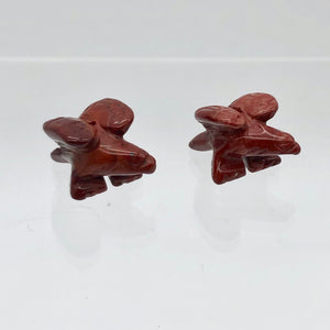 2 Soaring Carved Brecciated Jasper Eagle Beads | 21x16x14mm | Red - PremiumBead Alternate Image 2