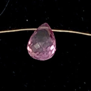AAA Natural Brilliant Pink Sapphire .74cts Briolette Bead | 6x4mm |.74ct | Pink|