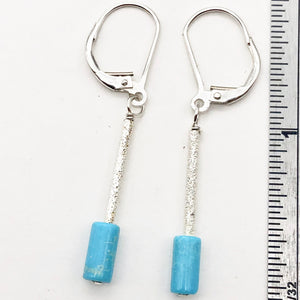 Charming Designer Natural Untreated Turquoise Earrings Sterling Silver| 2" Long| - PremiumBead Alternate Image 3