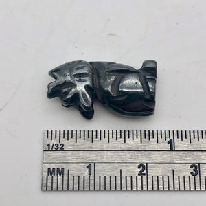 Howling New Moon 2 Carved Hematite Wolf Coyote Beads | 21x11x8mm | Silver black - PremiumBead Alternate Image 2