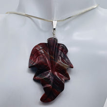 Load image into Gallery viewer, Carved Brecciated Jasper Leaf Sterling Silver Pendant | 2 3/4&quot; Long| 1 pendant |
