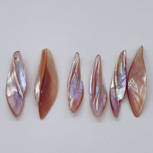 Designer Blade Cut Pink Mussel Shell Pendant Bead 4423D