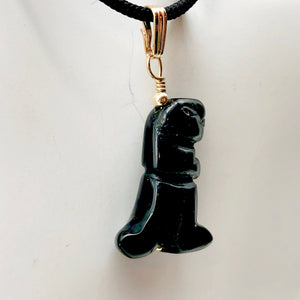 Black Obsidian T- Rex Pendant Necklace|Semi Precious Jewelry| 14k gf Pendant | - PremiumBead Alternate Image 10