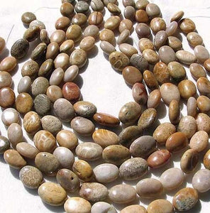Fossilized Coral Oval Focal Bead Strand 108970 - PremiumBead Alternate Image 2