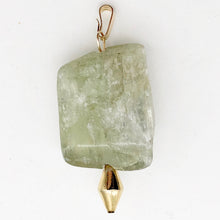 Load image into Gallery viewer, Chatoyant Green Kunzite Faceted Nugget Bead 14K Gold Filled Pendant | 1 1/2&quot; |
