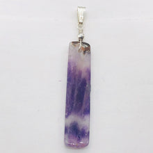 Load image into Gallery viewer, Chevron Amethyst Sterling Silver Rectangle | 3&quot; Long | Purple/White | 1 Pendant|
