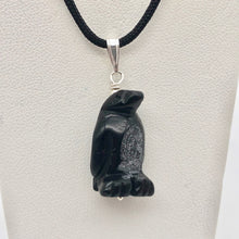 Load image into Gallery viewer, Tuxedo Obsidian Penguin Sterling Silver Pendant, Black and White 509273OB - PremiumBead Alternate Image 7
