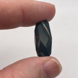 Hand Faceted 3 Bloodstone Focal Pendant Bead | 26-23mm | Green/Red | 6214 - PremiumBead Alternate Image 9