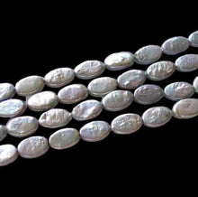Load image into Gallery viewer, Platinum Green Oval Coin Pearl 8&quot; Strand 9948HS
