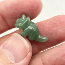 Load image into Gallery viewer, Dinosaur 2 Carved Aventurine Triceratops Beads | 22x12x7.5mm | Green - PremiumBead Alternate Image 2

