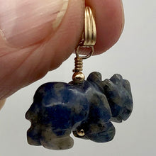 Load image into Gallery viewer, Sodalite Rhinoceros Pendant Necklace|Semi Precious Stone Jewelry|14k gf Pendant - PremiumBead Alternate Image 4
