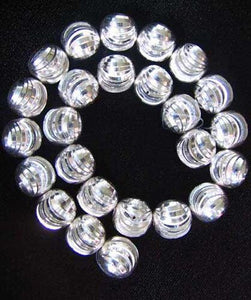 Shimmering Laser Cut Sterling Silver Bead Strand 108597 - PremiumBead Primary Image 1