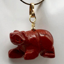 Load image into Gallery viewer, Natural Braciated Jasper Bear 14Kgf Pendant | 13x18x9mm | Dark Brick Red - PremiumBead Alternate Image 2

